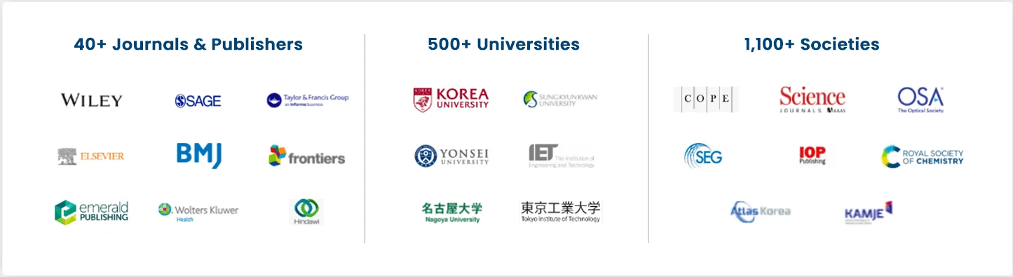 Trusted by leading journals, universities and societies